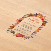 Een beetje pompoen is onderweg Baby shower Acryl Uitnodigingen (Laagn)