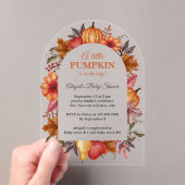 Een beetje pompoen is onderweg Baby shower Acryl Uitnodigingen (Insitu (Draagbaar))