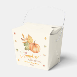 Een beetje pompoen is onderweg. Baby Shower Bedankdoosjes