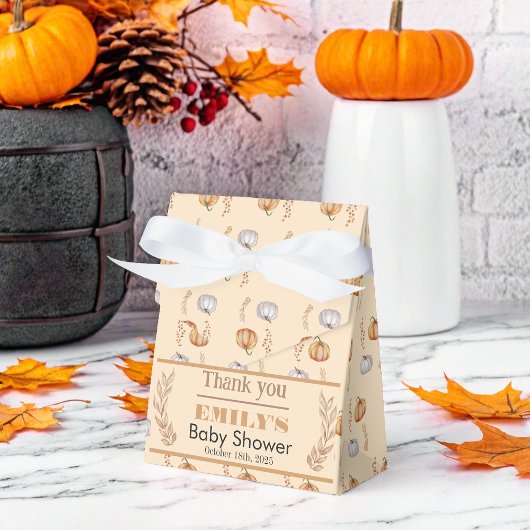 Een beetje pompoen is onderweg - Baby shower Bedankdoosjes