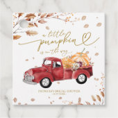 Een beetje pompoen is onderweg Baby shower Bedankjes Labels (Voorkant)