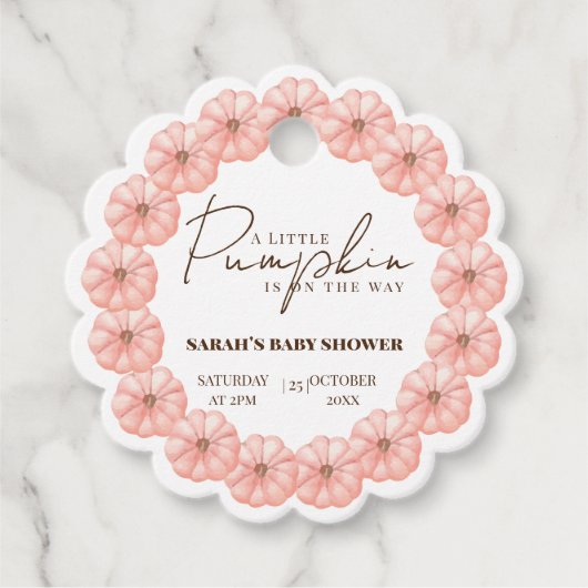 Een beetje pompoen is onderweg Baby shower Bedankjes Labels (Voorkant)
