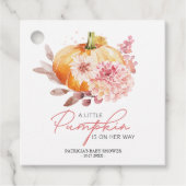 Een beetje pompoen is onderweg Baby shower Bedankjes Labels (Voorkant)