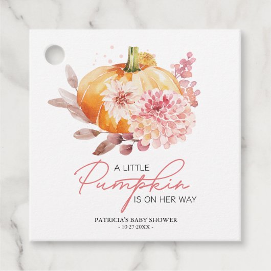 Een beetje pompoen is onderweg Baby shower Bedankjes Labels (Voorkant)