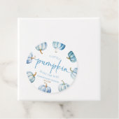 Een beetje pompoen is onderweg. Baby Shower Bedankjes Labels (In situ)