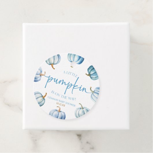 Een beetje pompoen is onderweg. Baby Shower Bedankjes Labels (In situ)