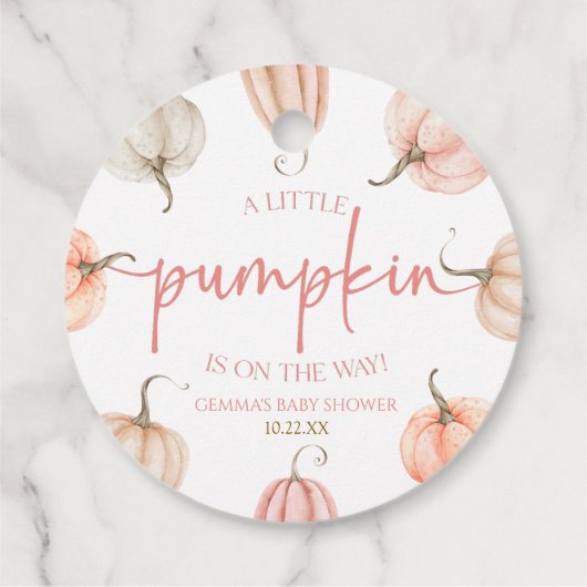 Een beetje pompoen is onderweg. Baby Shower Bedankjes Labels (Achterkant)