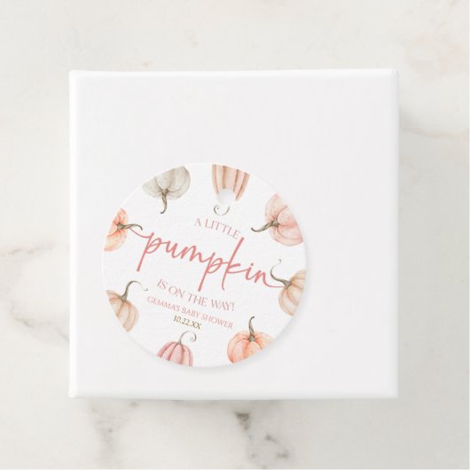 Een beetje pompoen is onderweg. Baby Shower Bedankjes Labels (In situ)