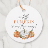 Een beetje pompoen is onderweg - Baby shower Bedankjes Labels (Achterkant)