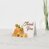 Een beetje pompoen is onderweg Baby shower Bedankkaart (Voorkant)