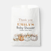 Een beetje pompoen is onderweg - Baby shower Bedankzakje (Voorkant)
