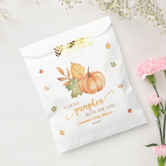 Een beetje pompoen is onderweg. Baby Shower Bedankzakje (Gezegeld)