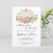 Een beetje pompoen is onderweg Baby shower Kaart (Staand voorkant)