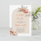 Een beetje pompoen is onderweg Baby shower Kaart (Staand voorkant)