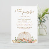 Een beetje pompoen is onderweg Baby shower Kaart (Staand voorkant)