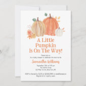 Een beetje pompoen is onderweg Baby shower Kaart (Voorkant)