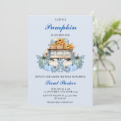 Een beetje pompoen is onderweg Baby shower Kaart (Staand voorkant)