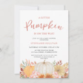 Een beetje pompoen is onderweg Baby shower Kaart (Voorkant)