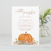 Een beetje pompoen is onderweg Baby shower Kaart (Staand voorkant)