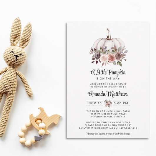 Een beetje pompoen is onderweg Baby shower Kaart