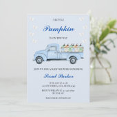 Een beetje pompoen is onderweg Baby shower Kaart (Staand voorkant)