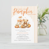 Een beetje pompoen is onderweg Baby shower Kaart (Staand voorkant)