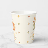 Een beetje pompoen is onderweg. Baby Shower Papieren Bekers (Links)