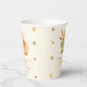 Een beetje pompoen is onderweg. Baby Shower Papieren Bekers (Rechts)