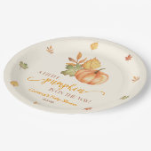 Een beetje pompoen is onderweg. Baby Shower Papieren Bordje (Gekanteld)