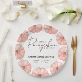 Een beetje pompoen is onderweg Baby shower Papieren Bordje