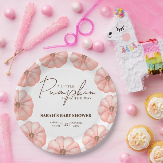 Een beetje pompoen is onderweg Baby shower Papieren Bordje (Feest)