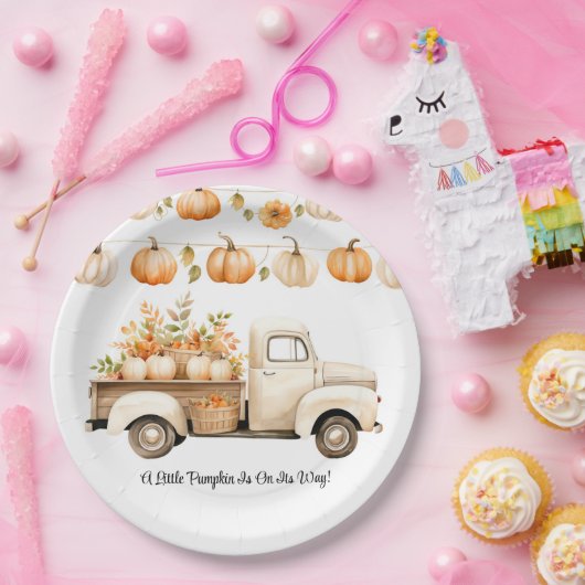 Een beetje pompoen is onderweg Baby shower Papieren Bordje (Feest)