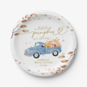 Een beetje pompoen is onderweg Baby shower Papieren Bordje (Voorkant)