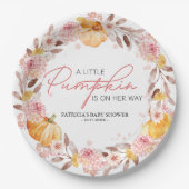 Een beetje pompoen is onderweg Baby shower Papieren Bordje (Voorkant)
