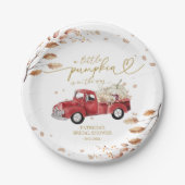 Een beetje pompoen is onderweg Baby shower Papieren Bordje (Voorkant)