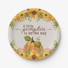 Een beetje pompoen is onderweg Baby shower Papieren Bordje