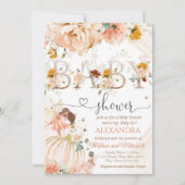 Een beetje pompoen is onderweg Baby shower uitnodi Kaart (Voorkant)