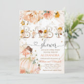 Een beetje pompoen is onderweg Baby shower uitnodi Kaart (Staand voorkant)