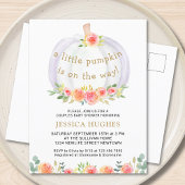Een beetje pompoen is onderweg Baby shower Uitnodiging Briefkaart