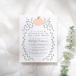 Een beetje pompoen is onderweg Baby shower Uitnodiging Briefkaart