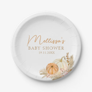 Een beetje pompoen is onderweg Boho Autumn Herfst Papieren Bordje