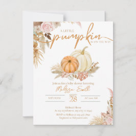 Een beetje pompoen is onderweg Boho-uitnodiging