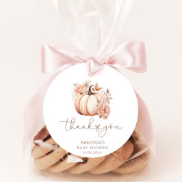 Een beetje pompoen is onderweg Herfst Baby shower Bedankjes Labels