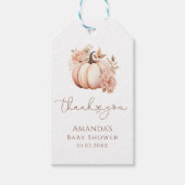 Een beetje pompoen is onderweg Herfst Baby shower Cadeaulabel (Voorkant)