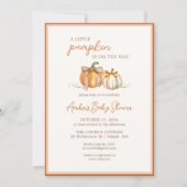 Een beetje pompoen is onderweg! Herfst Baby shower Kaart (Voorkant)