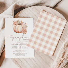 Een beetje pompoen is onderweg Herfst Baby shower Kaart