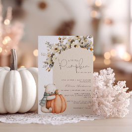 Een beetje pompoen is onderweg Herfst Baby shower Kaart