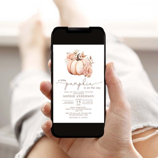 Een beetje pompoen is onderweg Herfst Baby shower Kaart