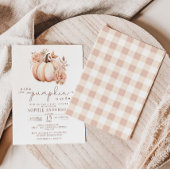 Een beetje pompoen is onderweg Herfst Baby shower Kaart