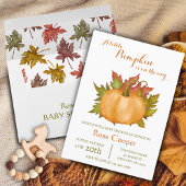 Een beetje pompoen is onderweg Herfst Baby shower Kaart
